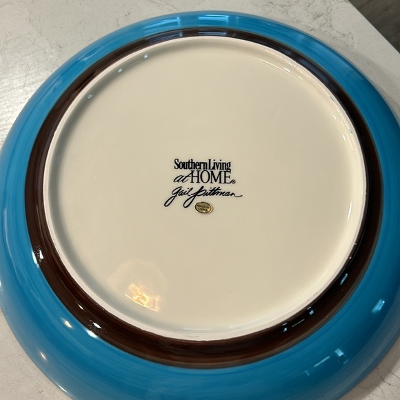 Southern Living at Home Gail Pittman Brio Large Bowl Red Brown Yellow - Picture 3 of 4